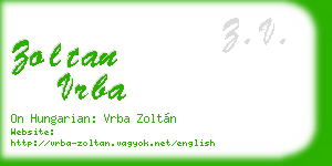 zoltan vrba business card